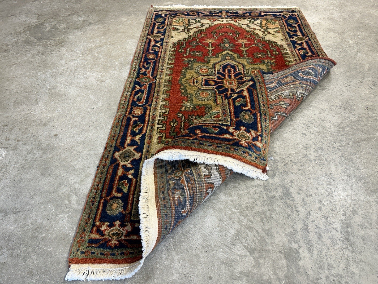 3'x5' Hand-Knotted 100% Wool Pile IndoSerapi Rug