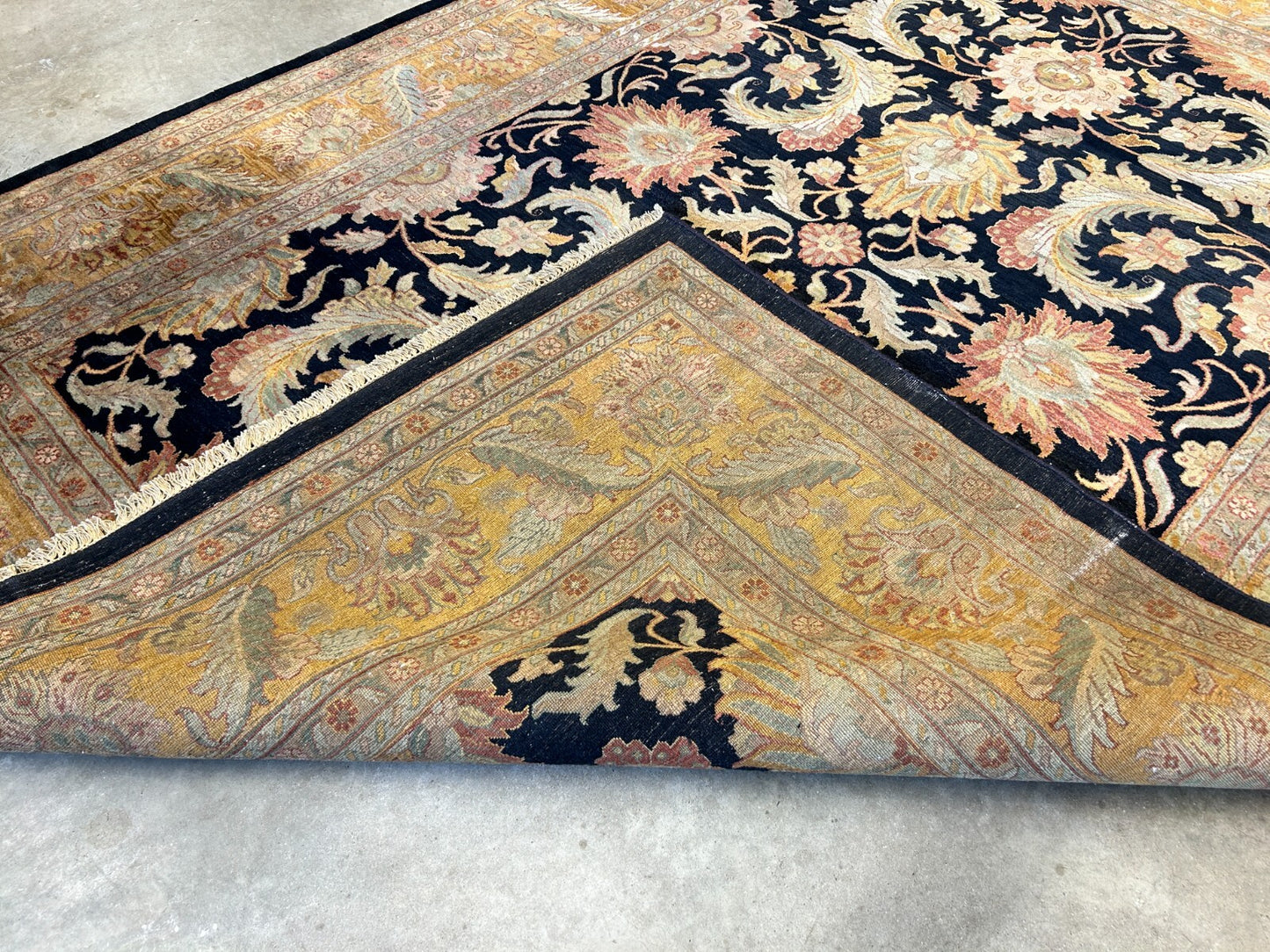 9' x 12' Hand-Knotted 100% Wool Carpet - Indian Agra Area Rug