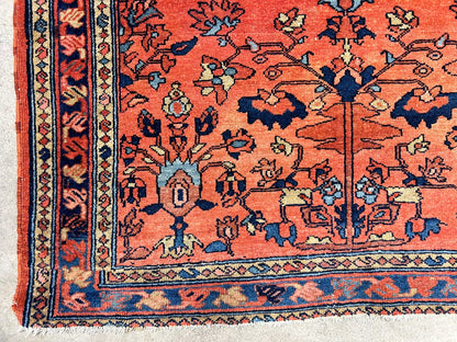 Collector Antique - 3'6"x4'4" Hand-Knotted 100% Wool Pile Sarouke Lilian Rug