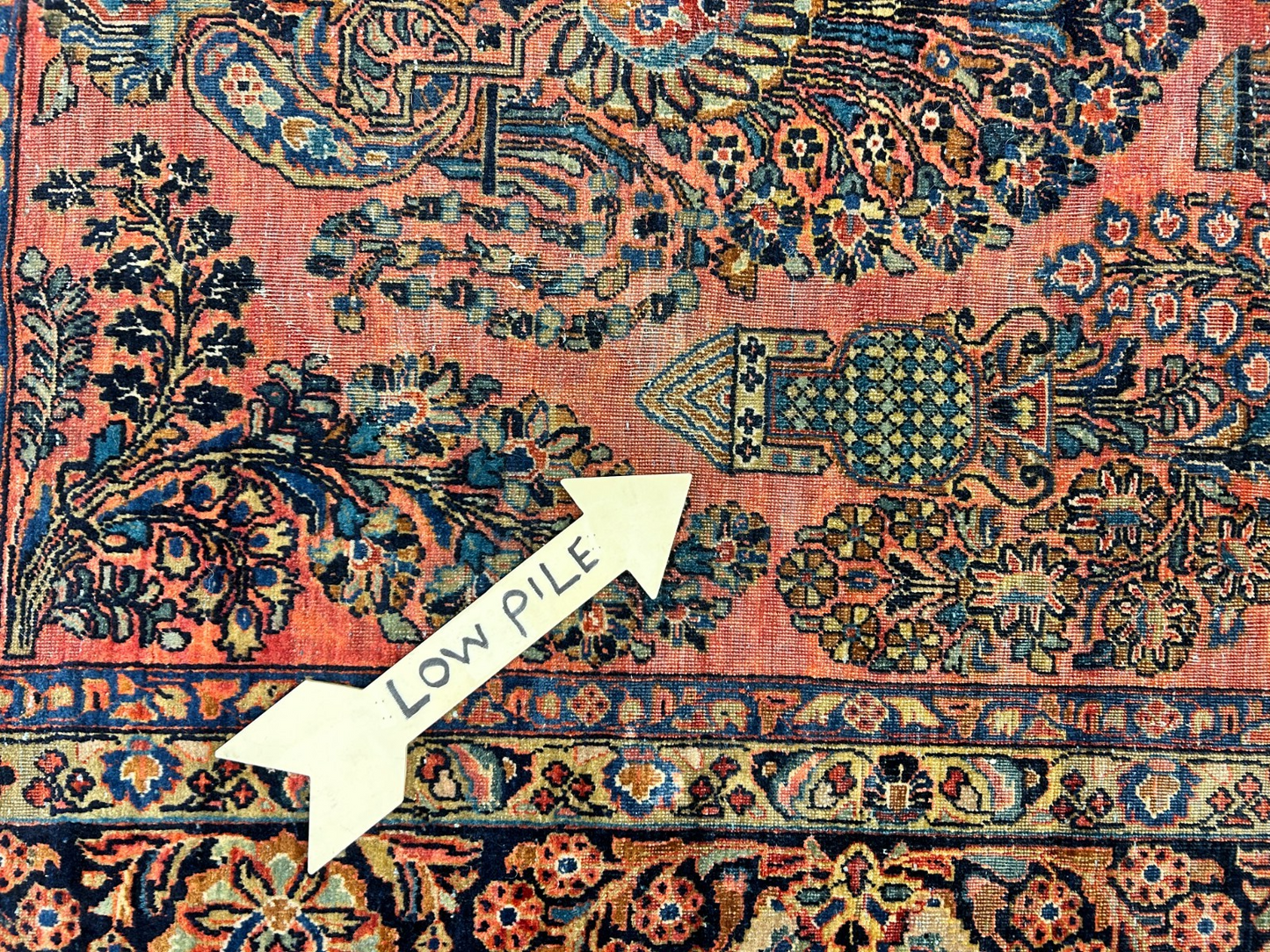 8'11"x11'8" Antique Fine Lamb Wool Sarouke Rug Hand-knotted Carpet