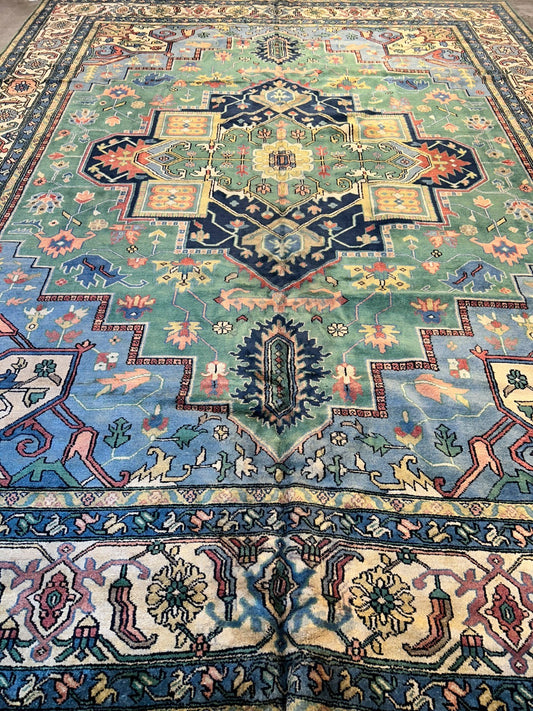 11'11"x15'11" Hand-Knotted 100% Wool Pile Herize Area Rug - Carpet