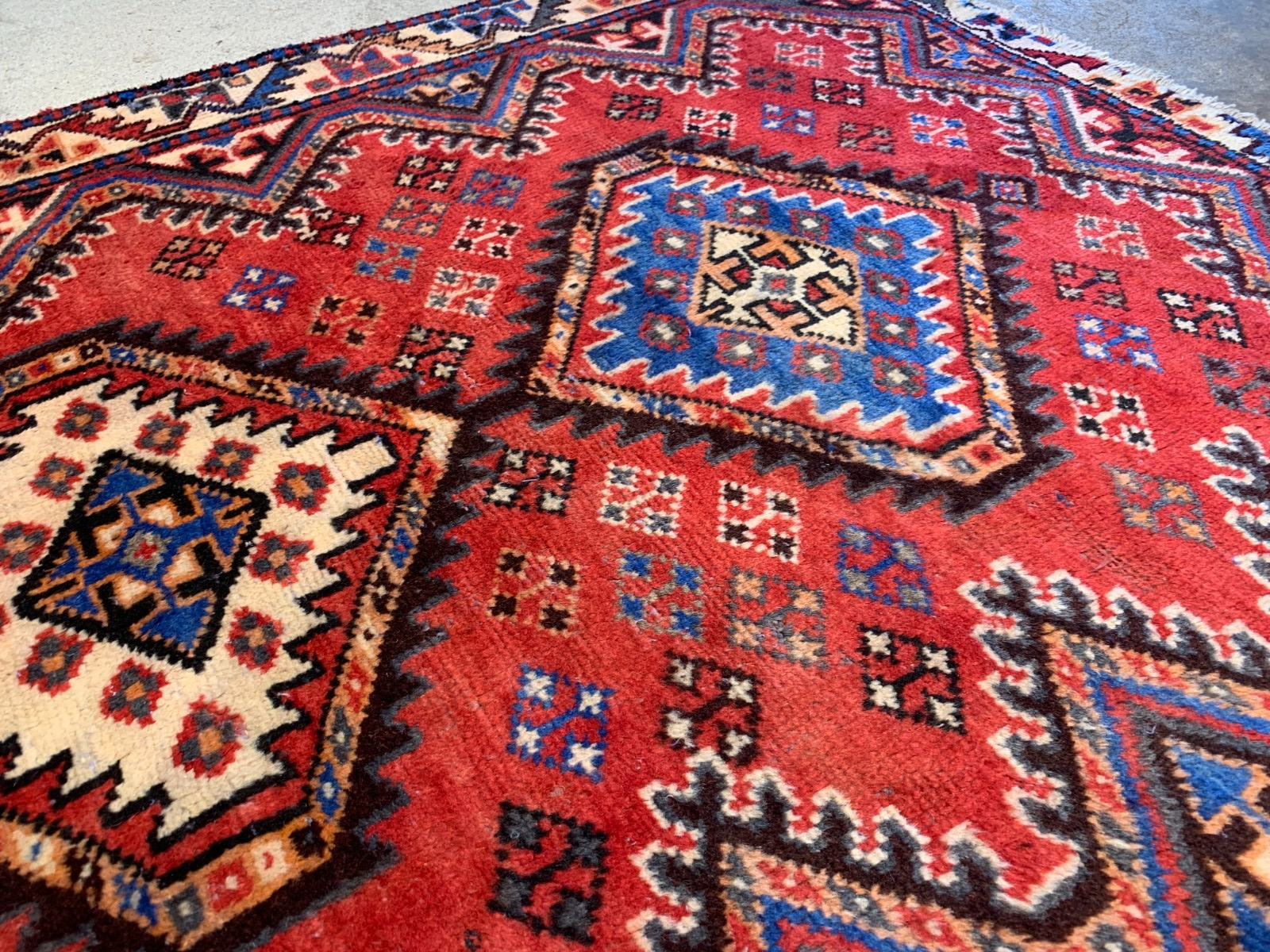 4'0" x 6'3" Hand-Knotted 100% Wool Pile Yalameh Area Rug - Carpet