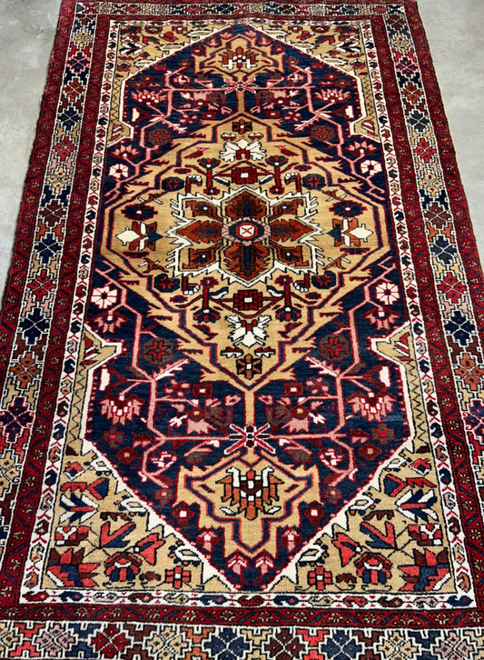 4'6"x7'4" Hand-Knotted 100% Wool Pile Herize Area Rug - Carpet