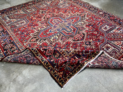 7'9"x9'1" Hand-Knotted 100% Wool Herize Carpet - Area Rug - Square Shaped