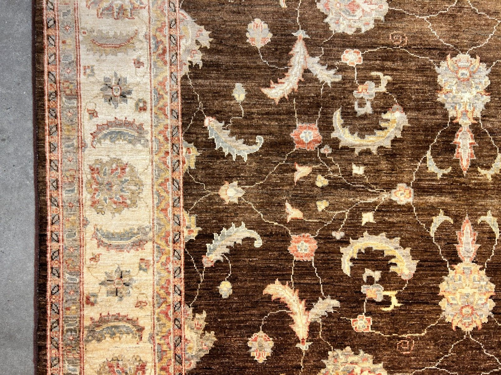 6'3"x9'7" Hand-Knotted 100% Wool Pile Peshawar Carpet - Area Rug