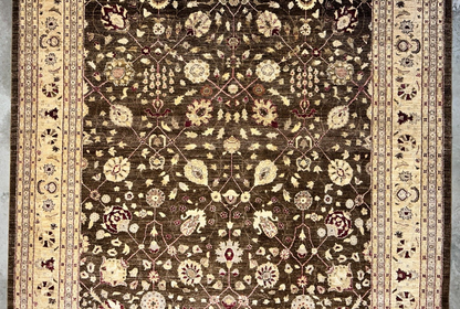 9'3"x12' Hand-Knotted 100% Wool Pile Agra Design Carpet - Area Rug