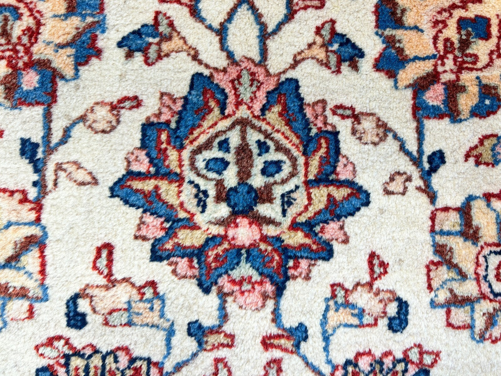 7'x11'10" Antique Hand-Knotted Wool Oriental Kermane Rug - Area Carpet