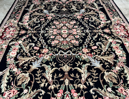 5'6"x8'6'' Hand-Knotted 100% Wool Pile Sino-Persiane Area Rug - Area Carpet