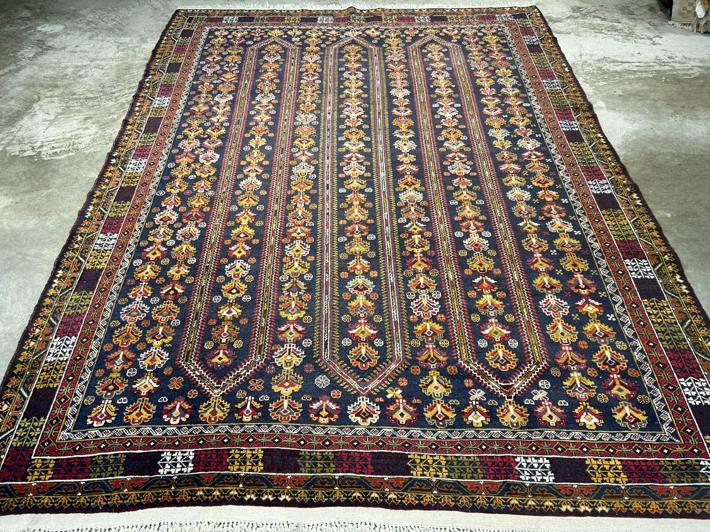 6'5"x8'9" Hand-Knotted 100% Wool Pile Balouchi Carpet - Area Rug