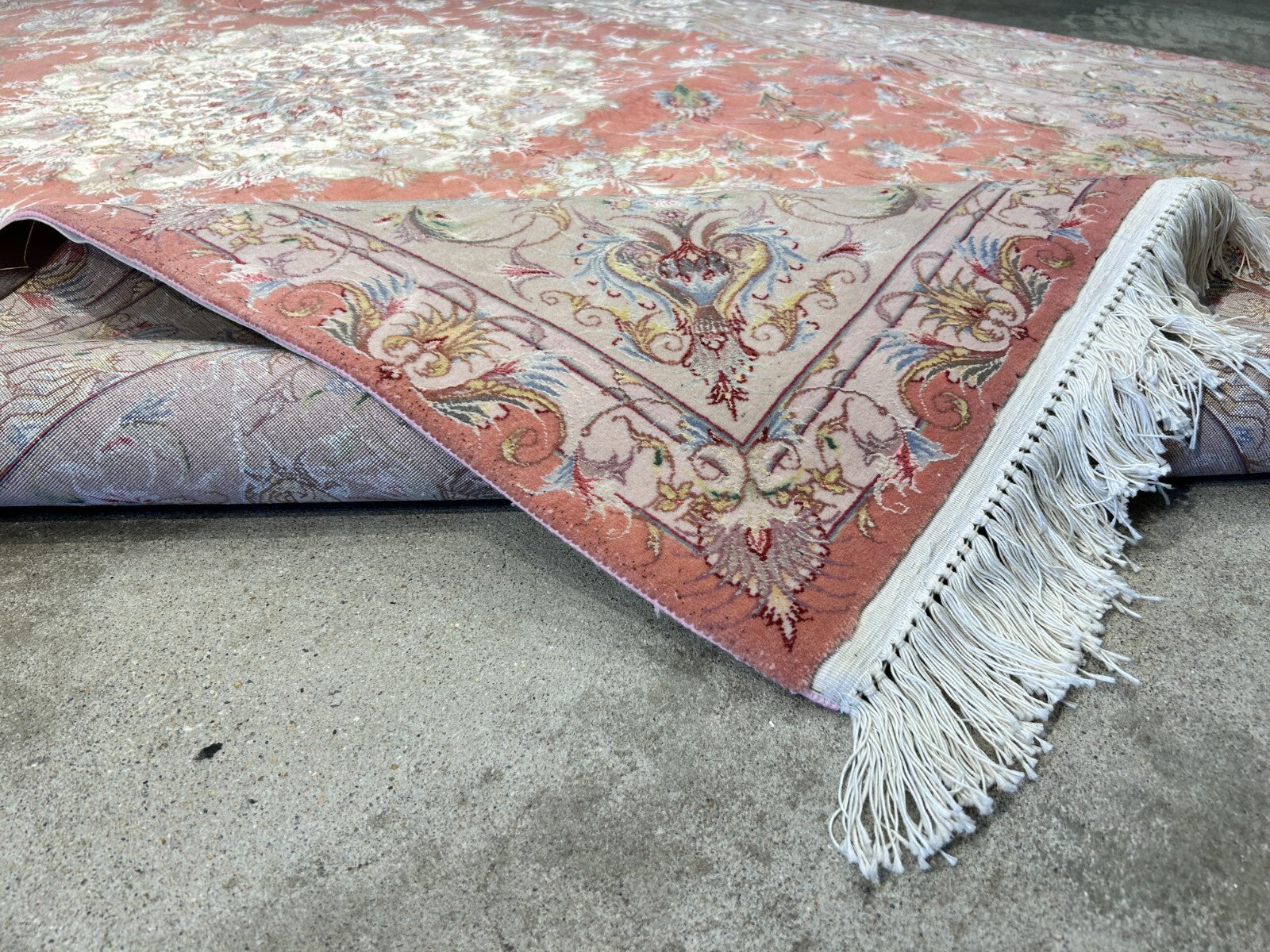 6'7"x9'9" Fine Hand-Knotted Wool & Silk Blend Tabrize Carpet - Area Rug