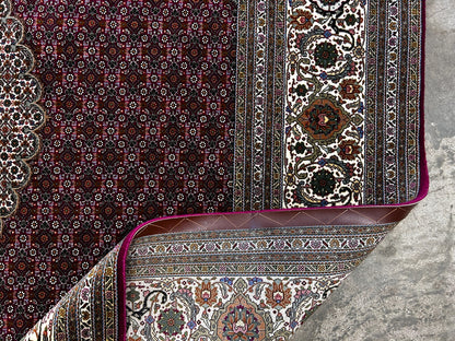 8'2"x11'10" Fine Hand-Knotted Silk & Wool Tabrize Fish Style Rug