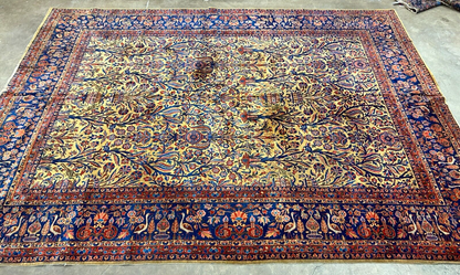 8'8"x11'9" Collector Antique 100% Wool Pile Sarouke Rug