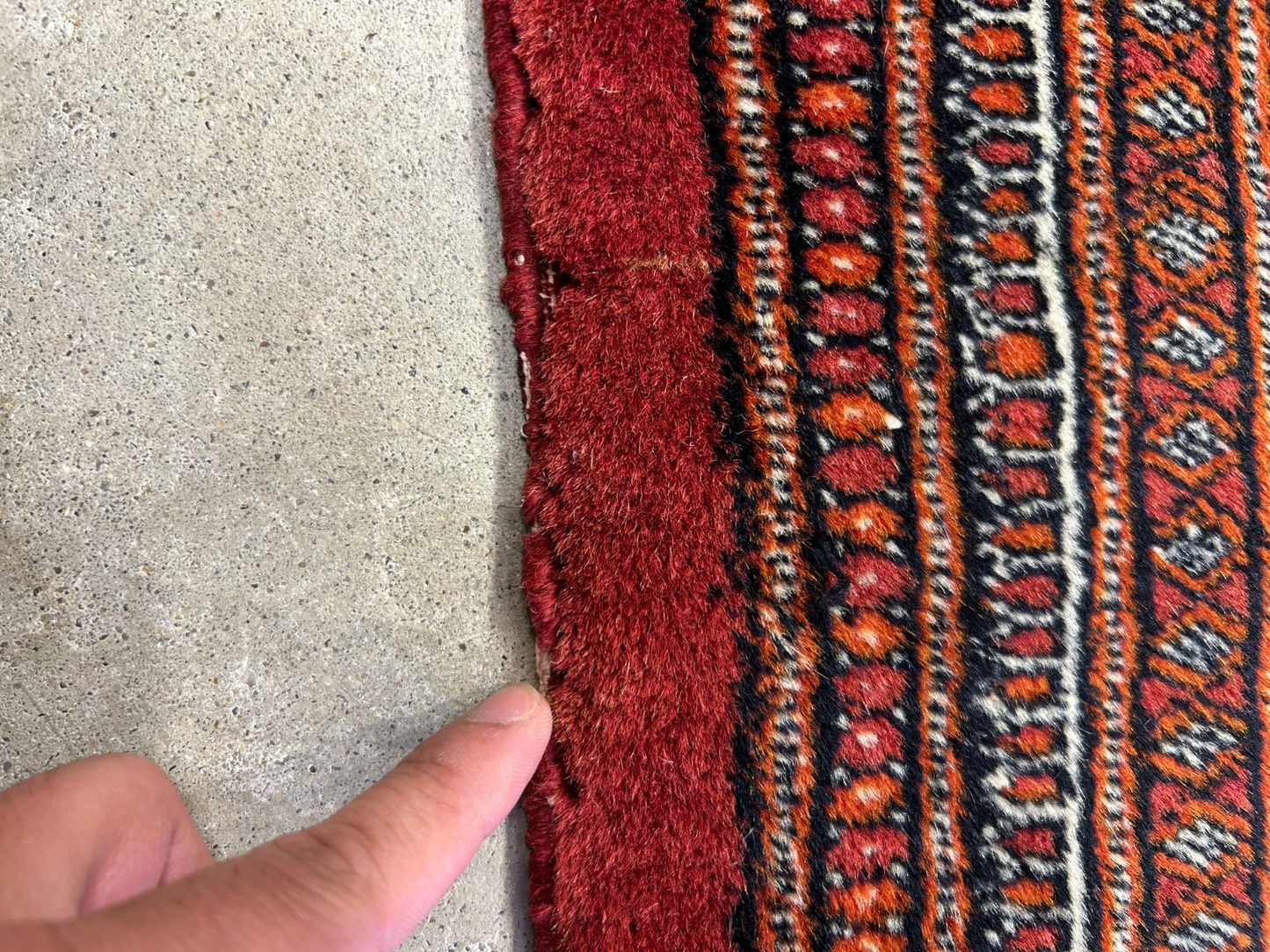 4'2"x6' Hand-Knotted 100% Wool Bokhara Area Rug - Carpet