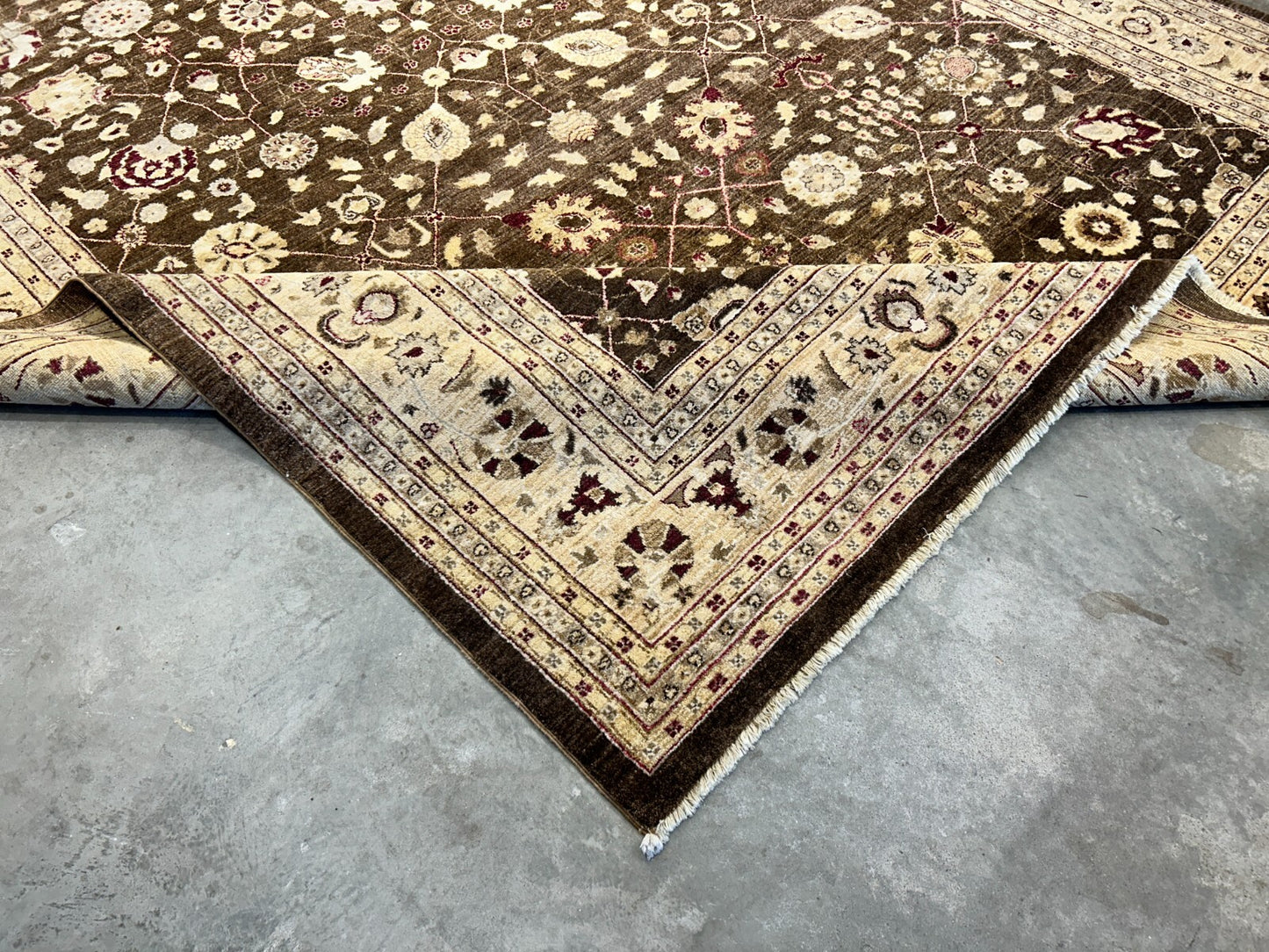 9'3"x12' Hand-Knotted 100% Wool Pile Agra Design Carpet - Area Rug