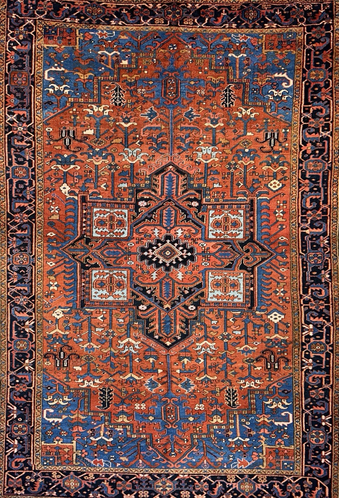 Collector Item- 7’9”x11’5” Antique Hand-Knotted 100% Wool Pile Serapie Area Rug
