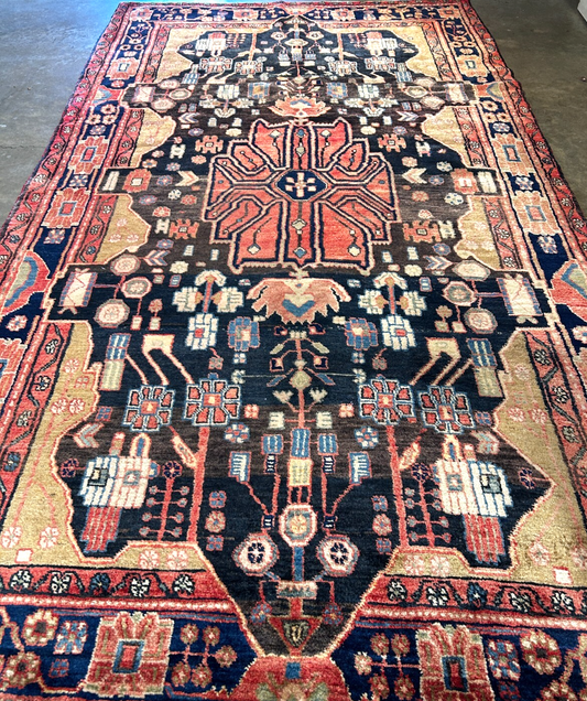 5'3" x 9'11" Hand-Knotted 100% Lamb Wool Pile Nahavande Area Rug - Carpet