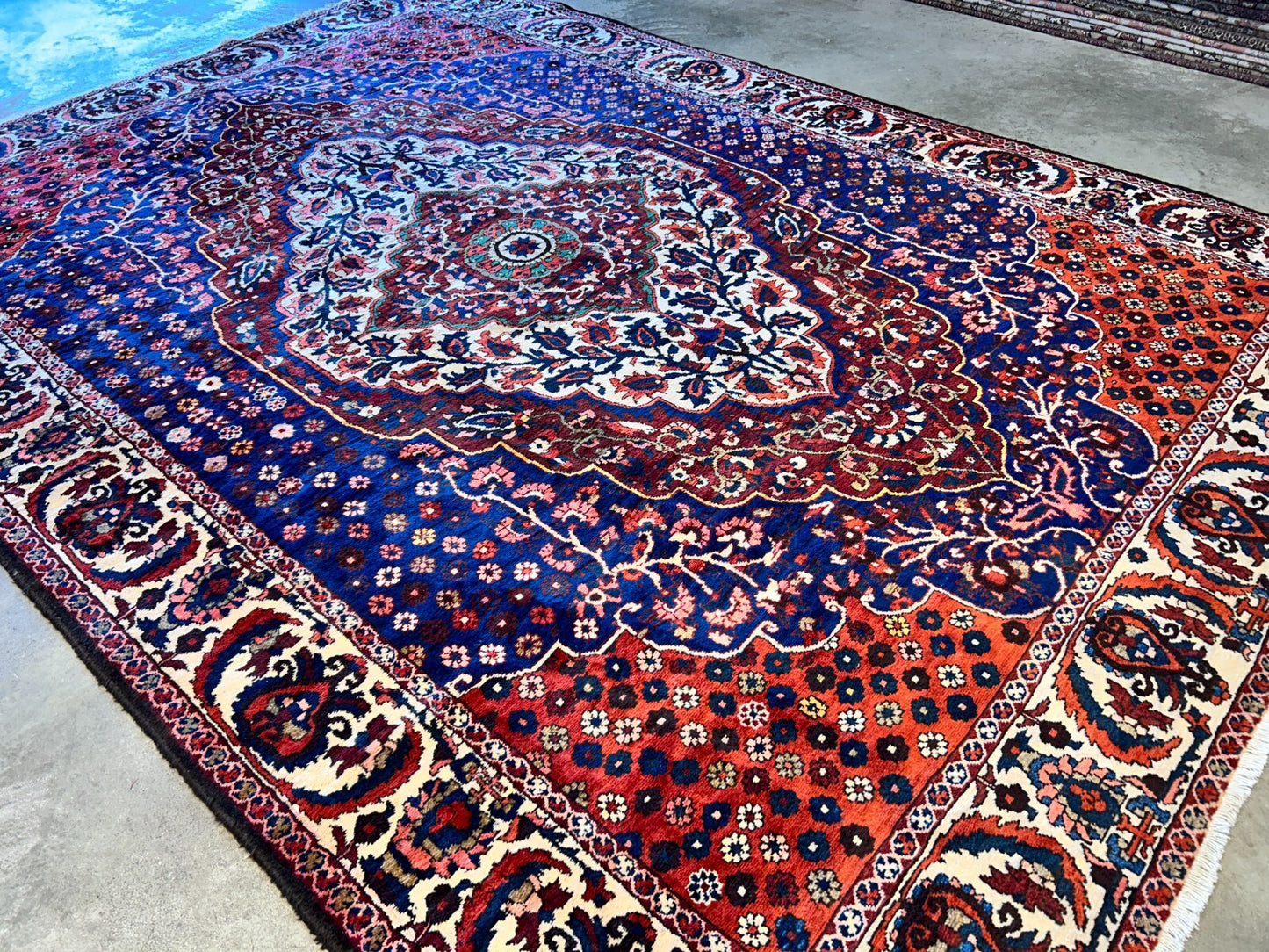 8'4"x11'6" Hand-Knotted 100% Wool Pile Bakhtiarie Rug