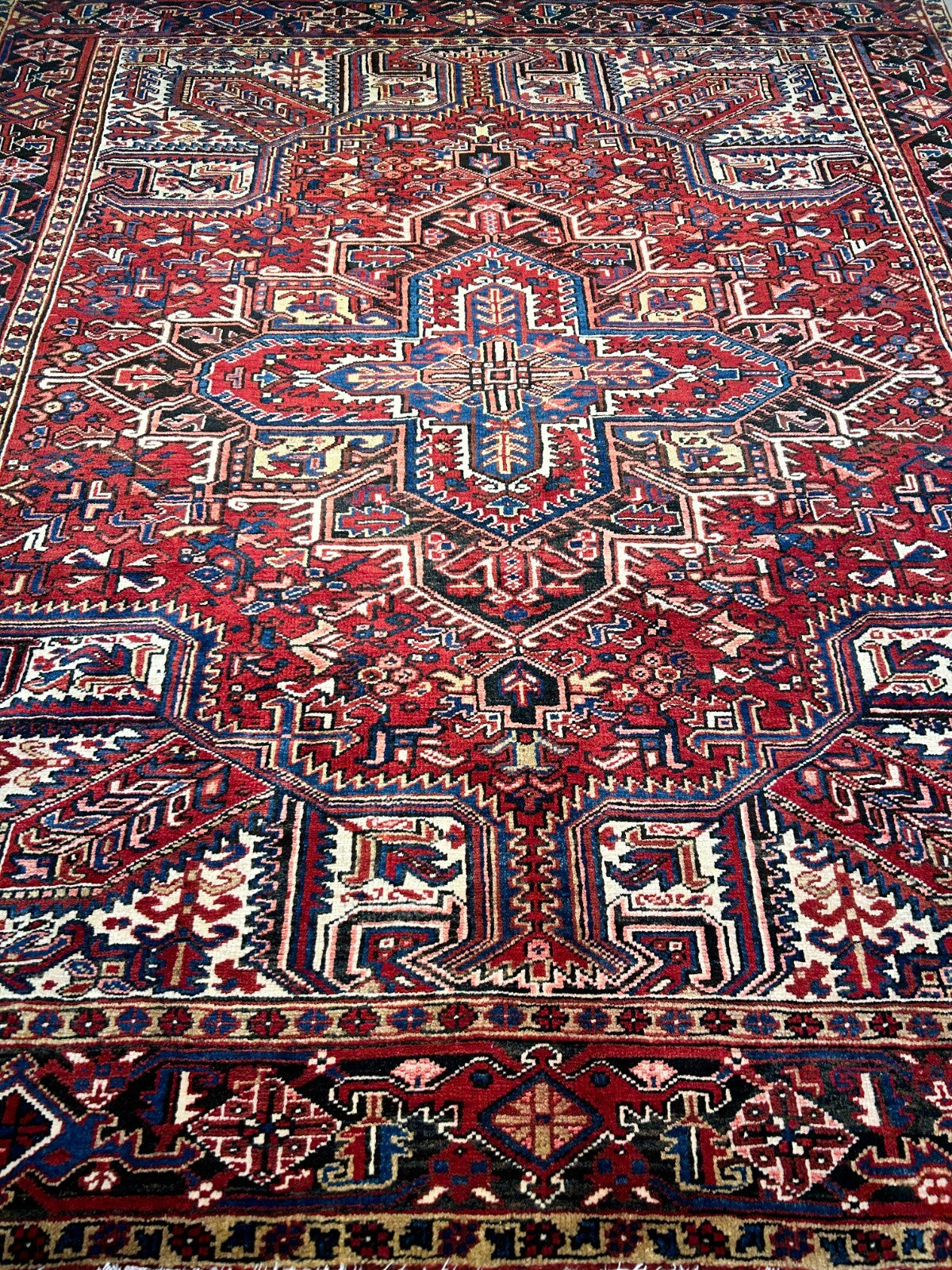 7'9"x9'1" Hand-Knotted 100% Wool Herize Carpet - Area Rug - Square Shaped
