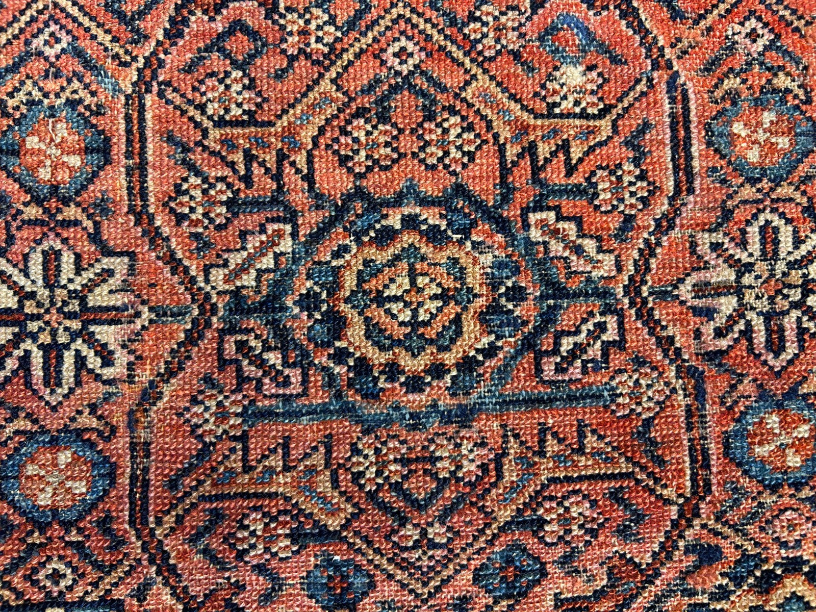 5'1"x6'1" Antique Hand-Knotted 100% Wool Pile Sennehe Area Rug - Carpet