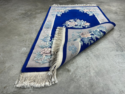 3'x5' Hand-Knotted 100% Wool Pile Art-Deco Area Rug - Carpet