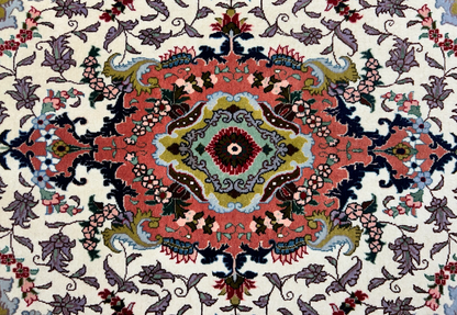 3'0"x5'0'' Hand-Knotted Silk & Wool Tabrize Area Rug