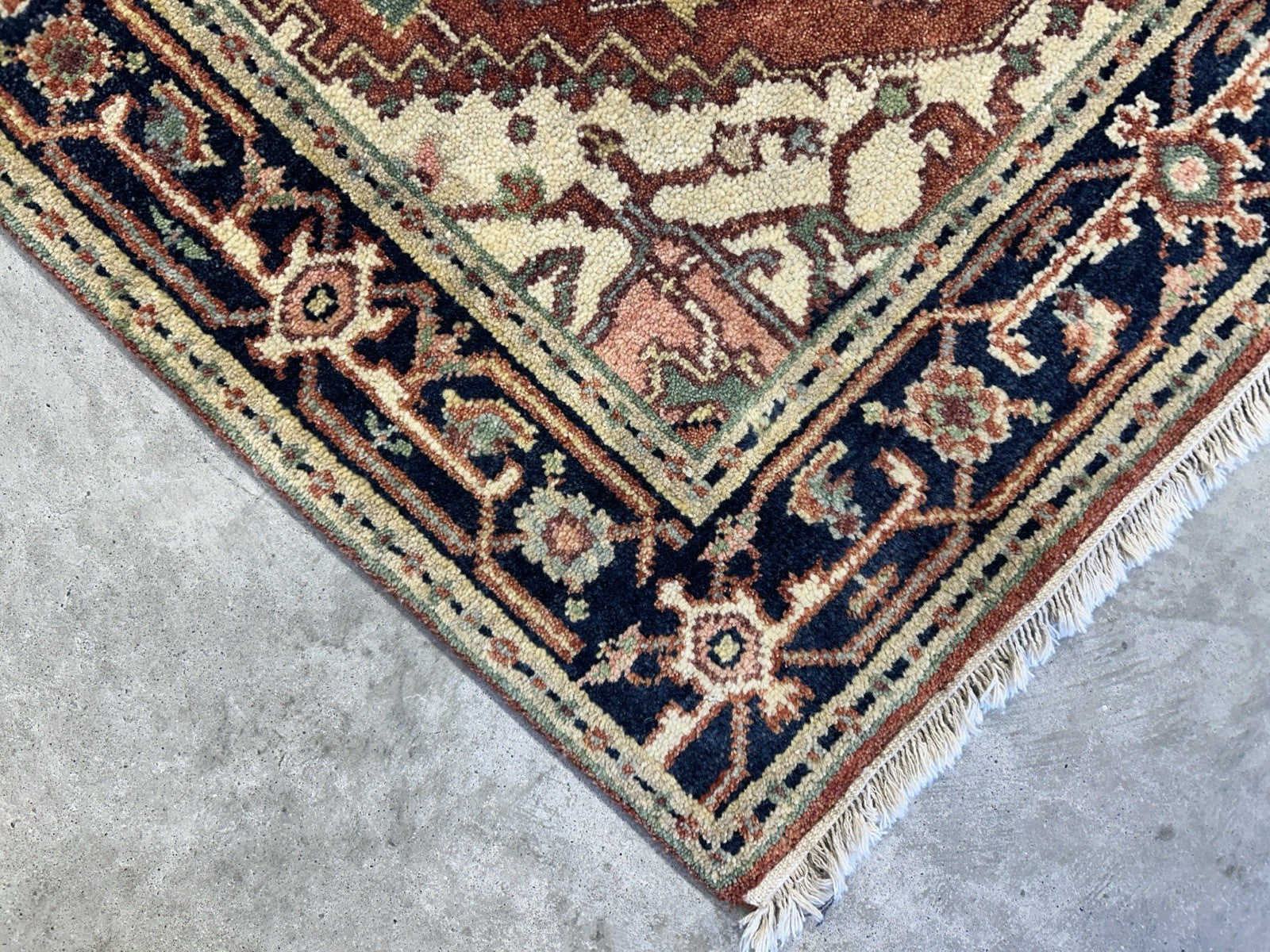 3’x5’1” Hand-Knotted 100% Wool Indoserapi Area Rug - Carpet