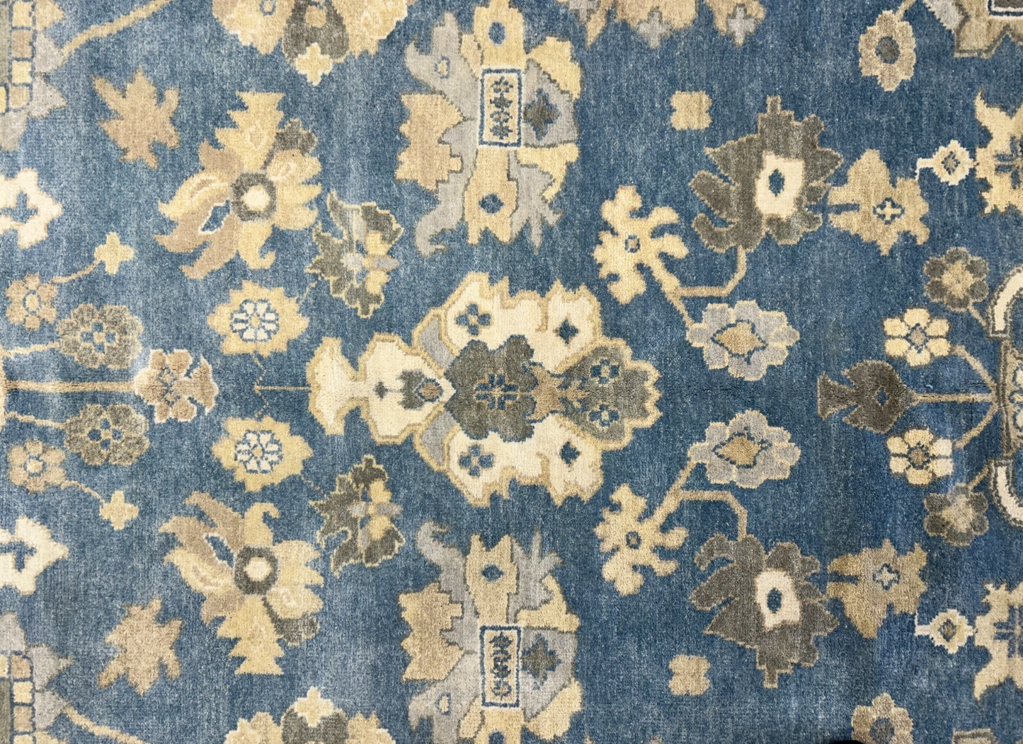 9'1"x12'2" Hand-Knotted 100% Wool Pile Oushak Rug