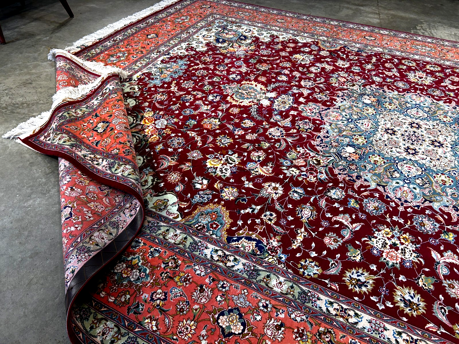 8'x11'7" Extra-Fine 70 Line Silk Foundation Hand-Knotted Wool & Silk Tabrize Rug