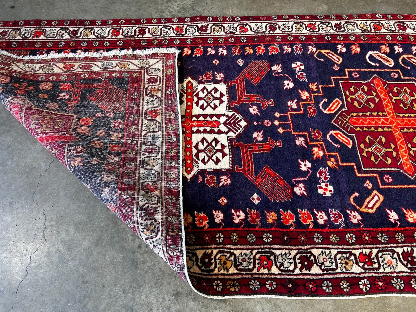 3'7" x 10'7'' Hand-Knotted 100% Lamb Wool Pile Goravane Area Rug