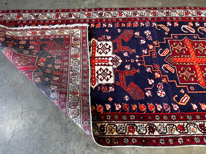 3'7" x 10'7'' Hand-Knotted 100% Lamb Wool Pile Goravane Area Rug