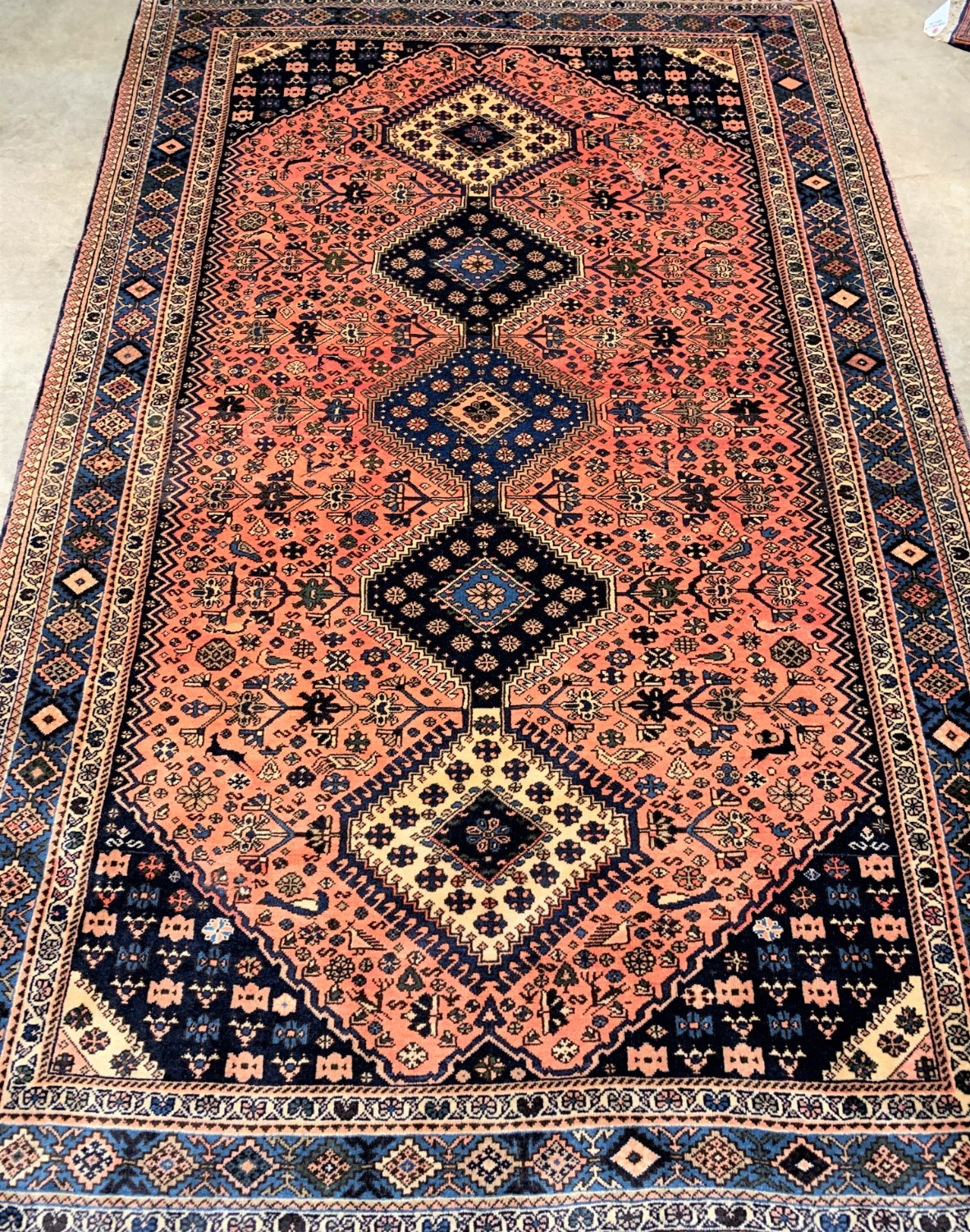 5'2'' x 8' Hand-Knotted 100% Wool Pile Yalameh Area Rug - Carpet