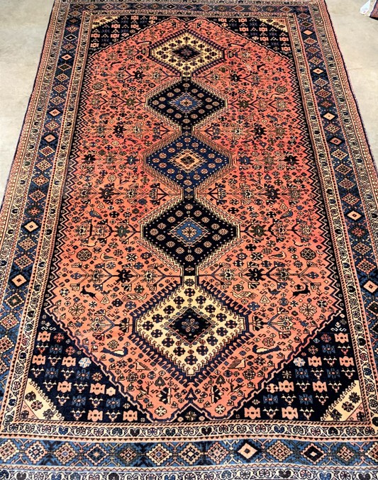 5'2'' x 8' Hand-Knotted 100% Wool Pile Yalameh Area Rug - Carpet