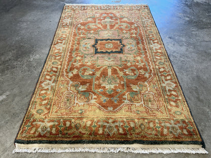 3’x5’ Hand-Knotted 100% Wool Indoserapi Area Rug - Carpet