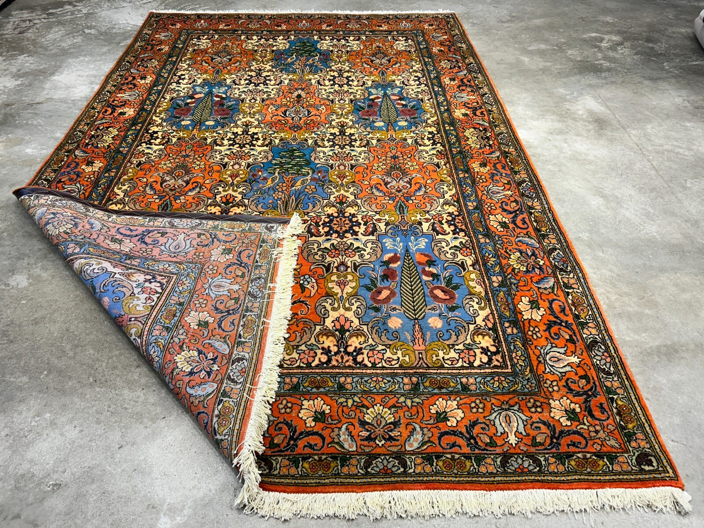 6'7"x10'5" Hand-Knotted 100% Lamb Wool Bakhtiarie Carpet - Area Rug