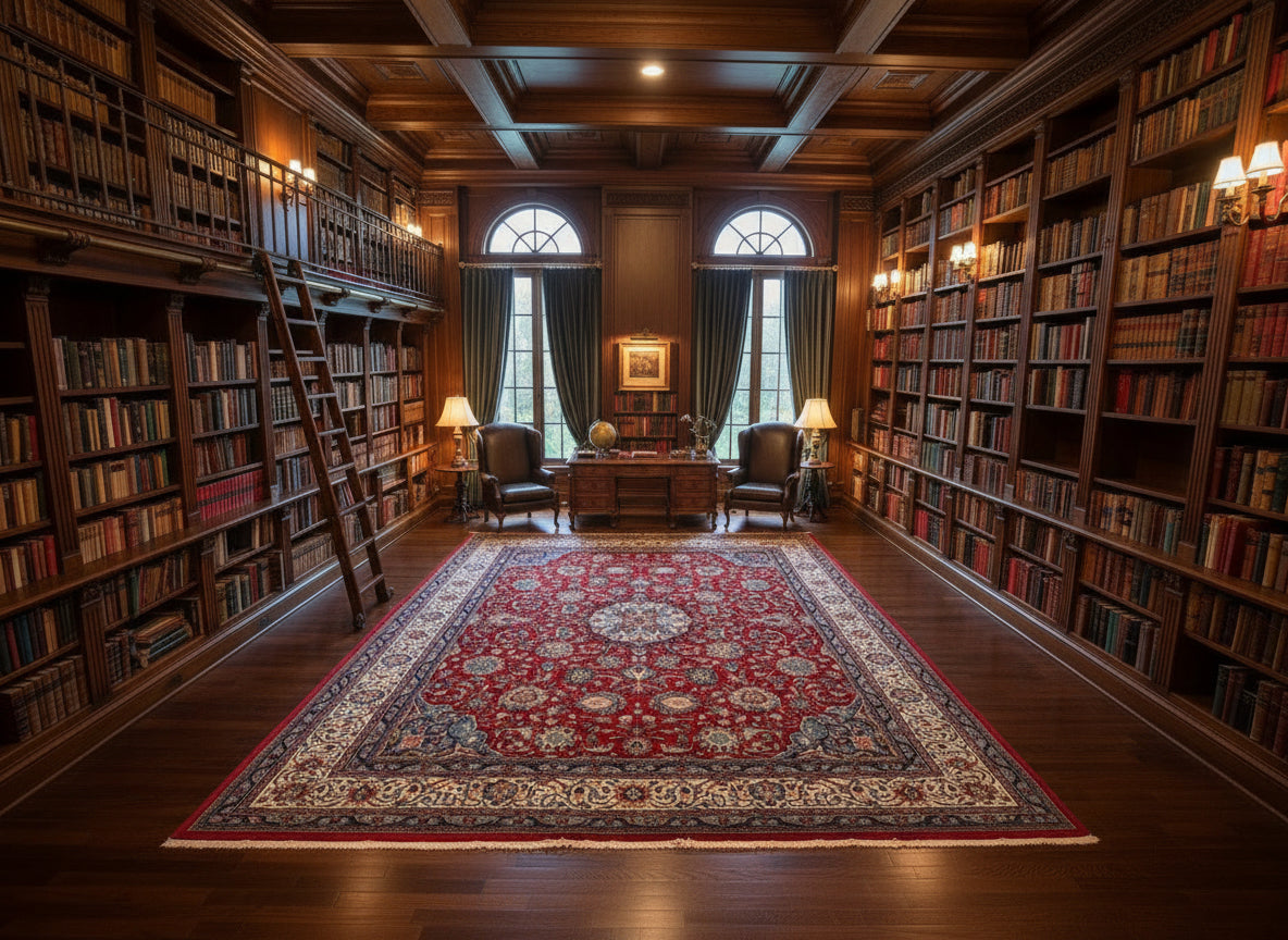 9'3"x12'6" Hand-Knotted 100% Wool Pile Mashade Rug