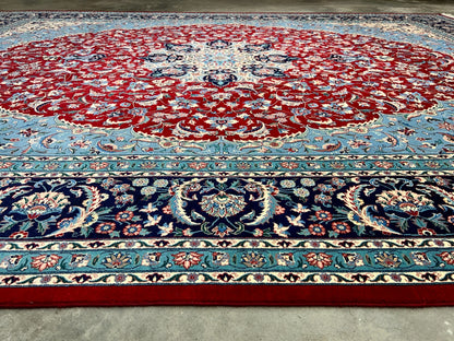 9'1" x 11'11" Very Fine Hand-Knotted 100% Wool Carpet - Tabrize Design Area Rug