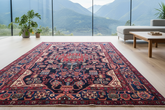 4'9" x 8'8" Hand-Knotted 100% Wool Pile Nahavande Area Rug