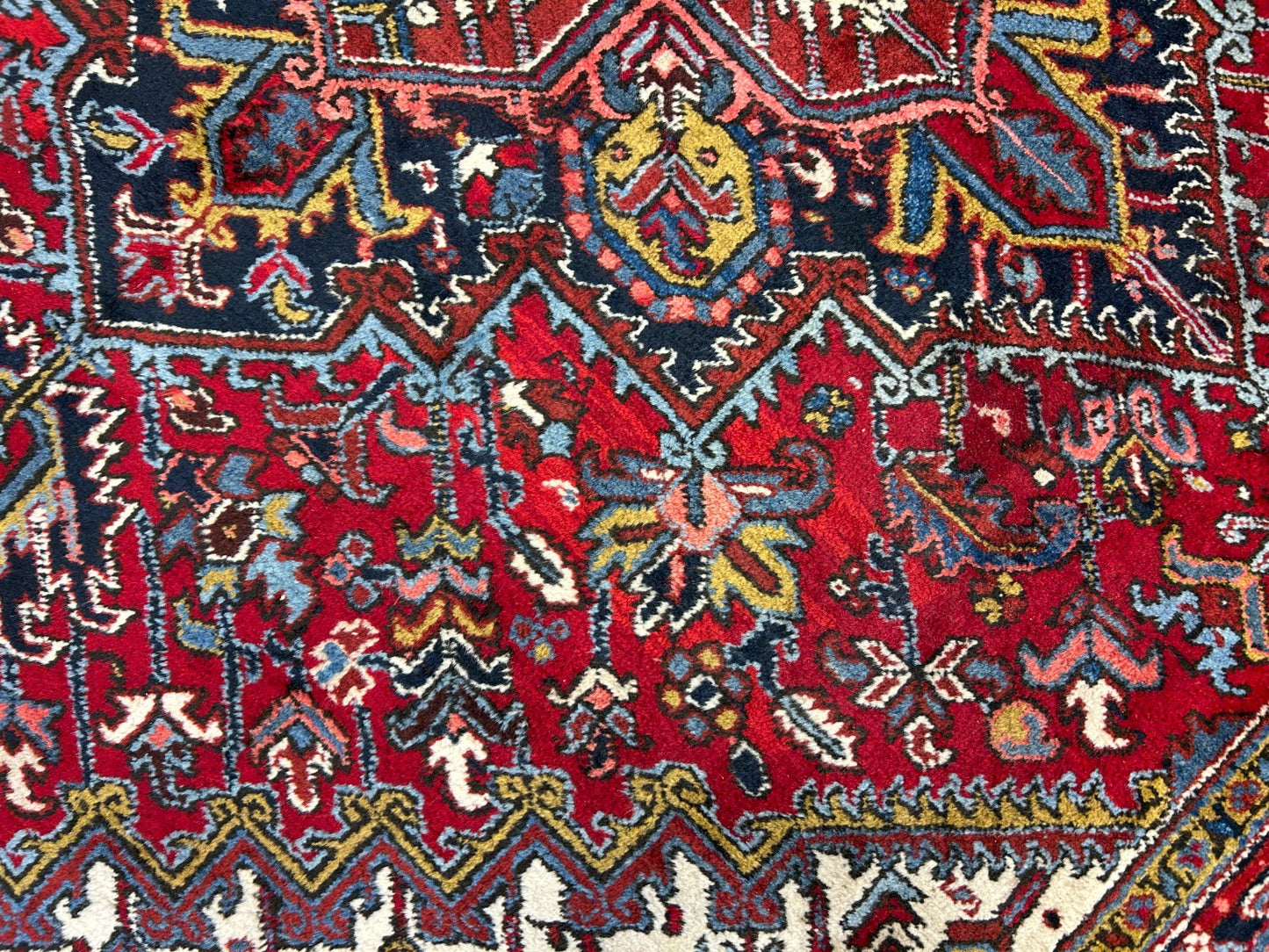 8'2"x10'8" Vintage Hand-Knotted 100% Wool Pile Herize Area Rug - Carpet