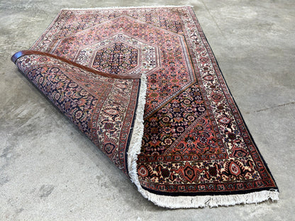 3'8"x5'7" Hand-Knotted 100% Wool Bidjare Carpet - Area Rug