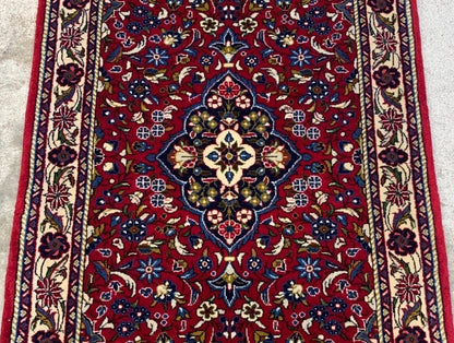 2'2"x4'1" Hand-Knotted 100% Wool Pile Sarouke Rug