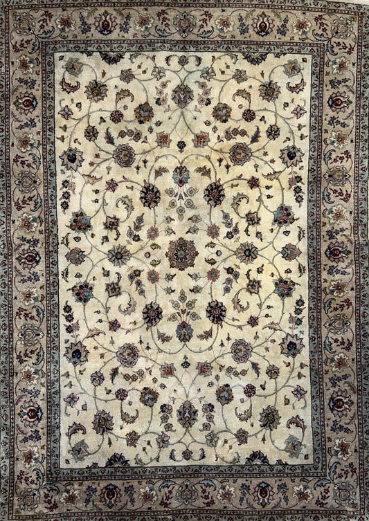 7’x9’11” Vintage Hand-Knotted 100% Wool Pile Tabrize Area Rug - Carpet