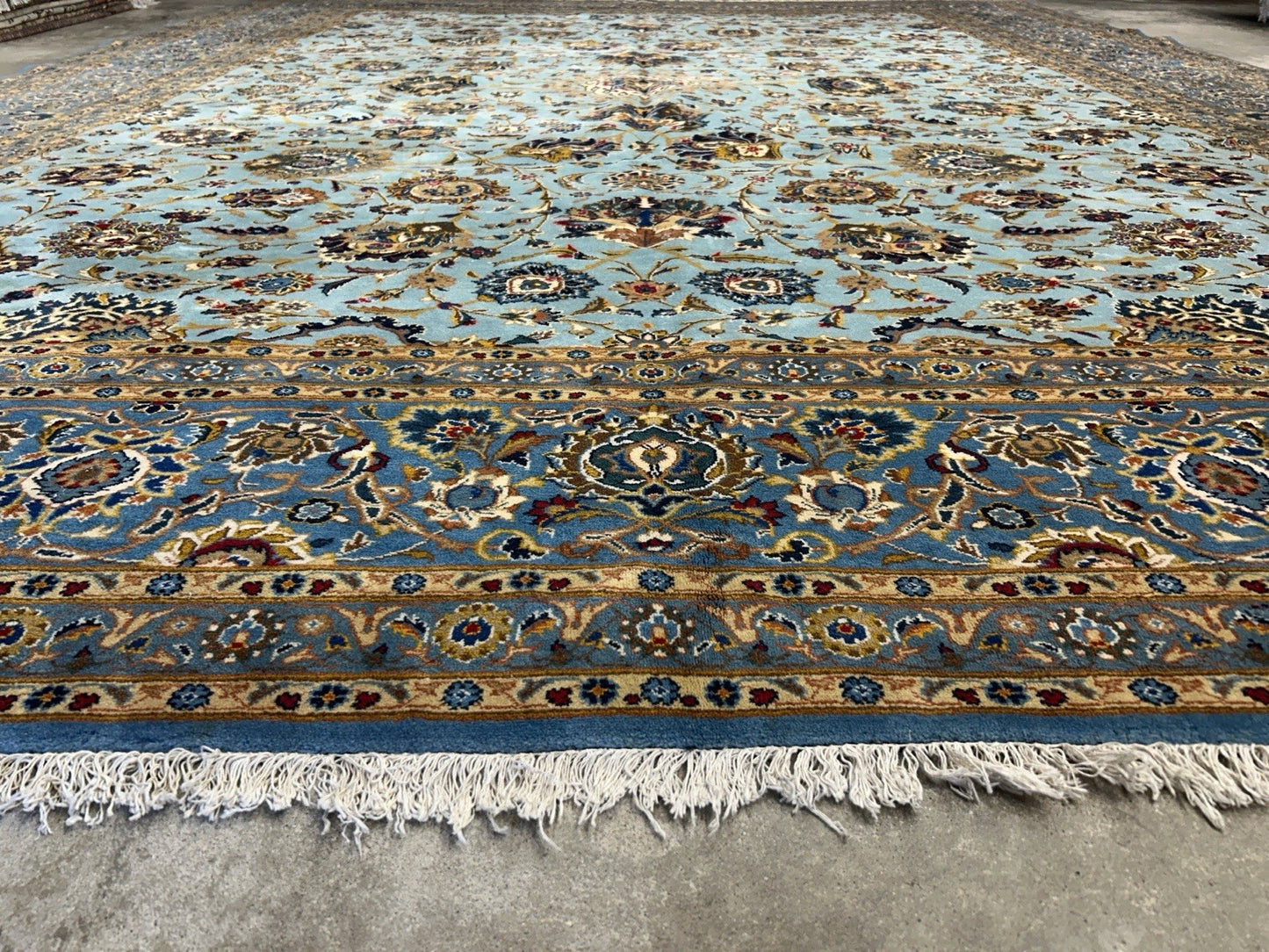 10’8”x14’2” Very Fine Hand-Knotted 100% Wool Pile Kashane Area Rug - Signed