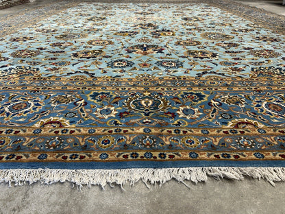 10’8”x14’2” Very Fine Hand-Knotted 100% Wool Pile Kashane Area Rug - Signed