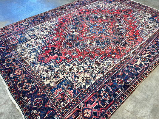 7'2"x10'1" Hand-Knotted 100% Wool Herize Carpet - Area Rug