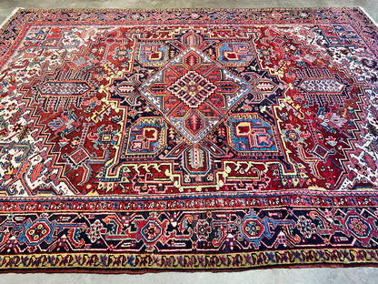 8'10"x12'1" Hand-Knotted 100% Wool Pile Herize Rug