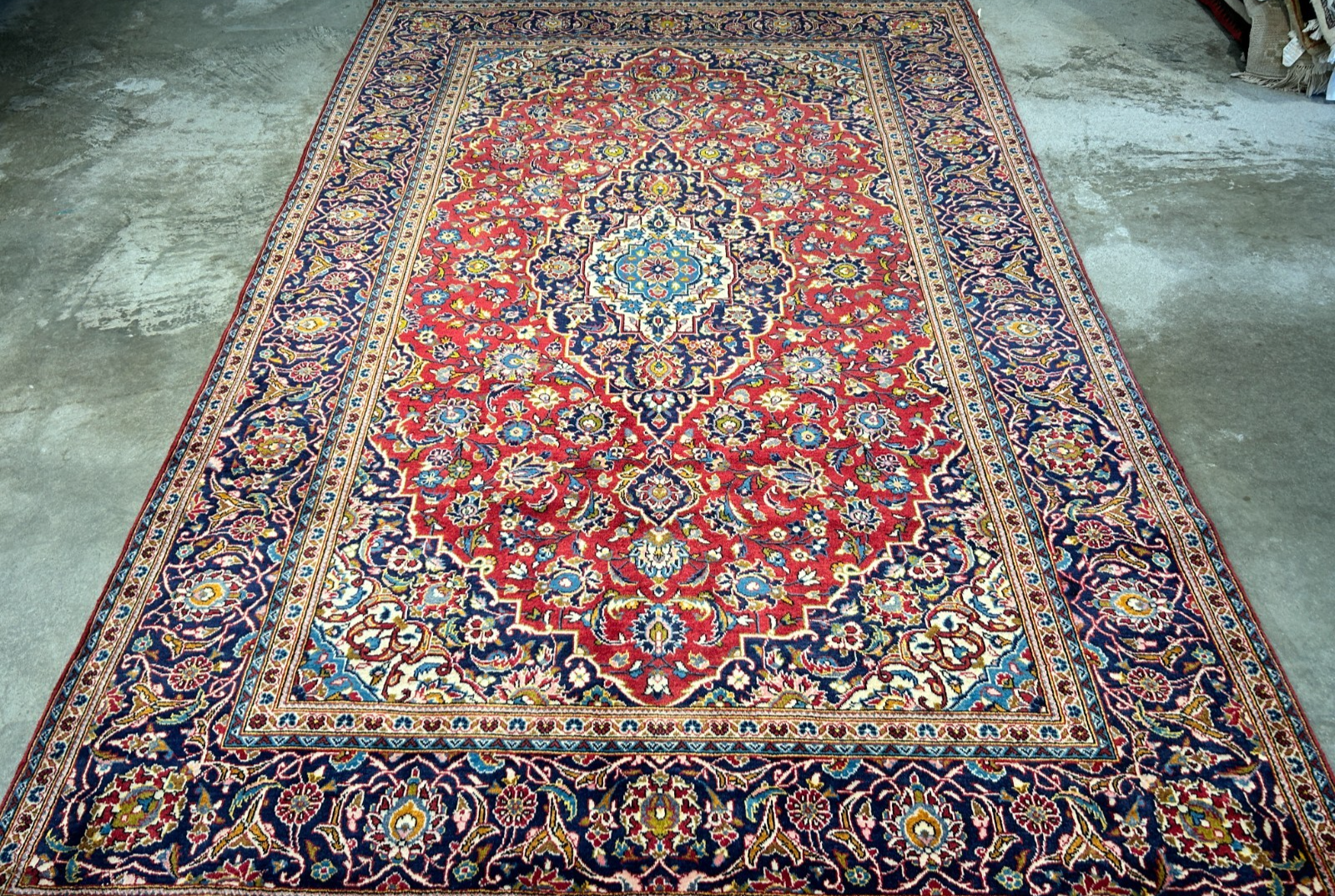 6'4"x9'11" Hand-Knotted 100% Wool Pile Kashanne Carpet - Area Rug