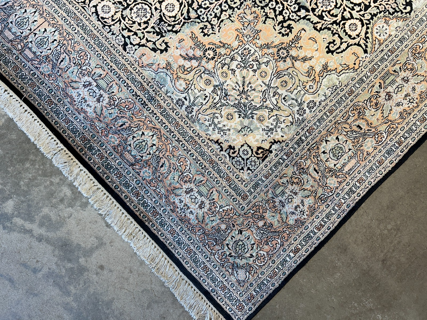 9'x12'6" Hand-Knotted 100%  Kashmiri Silk Pile Area Rug