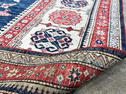5'9"x8' Hand-Knotted 100% Wool Carpet - Kazak Area Rug