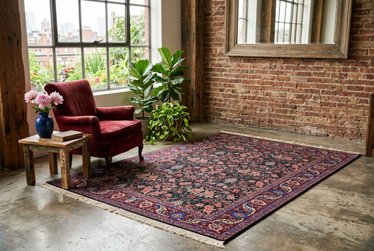 6'x9' Hand-Knotted 100% Wool Pile SinoPersian Carpet - Area Rug