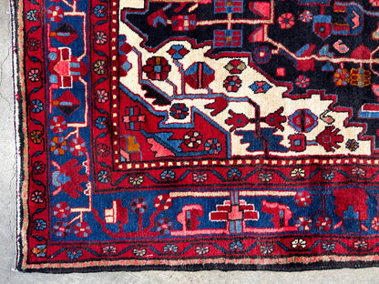 5'8" x 10'11" Hand-Knotted 100% Lamb Wool Pile Hamadane Area Rug - Carpet